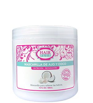 hairplus mascarilla de ajo y coco 16oz/480ml - TropischeSupermarkt.nl